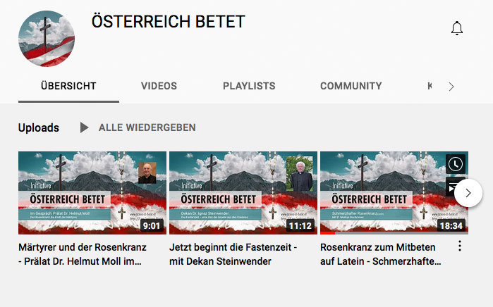 Österreich betet Youtube